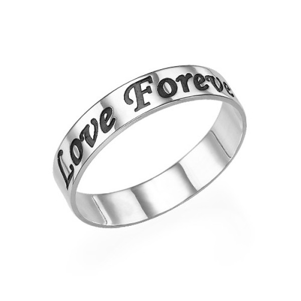 Yaffie ™ Custom Made Personalised Promise Ring with Script Engraving