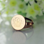 Yaffie ™ Personalised Circle Signet Monogram Ring - Expertly Crafted to Order