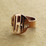 Customizable Circle Block Monogram Ring with 3 Initials - Handcrafted by Yaffie™