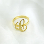 Yaffie ™ Customizable Carrie Initial Letter Ring - Personalised Design