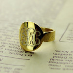 Custom Yaffie ™ Engraved Monogram Initial Ring - Personalised Design