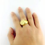 Yaffie™ Custom Made Personalised Signet Ring with Block Monogram