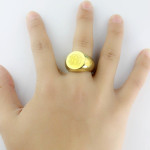 Yaffie ™ Customised Engraved Circle Monogram Signet Ring - Personalised to Perfection