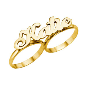 Personalised Two Finger Name Ring - Custom Made By Yaffie™