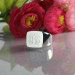 Yaffie ™ Customised Square Monogram Ring with Engraved Design
