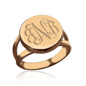 Personalised Circle Signet Monogram Ring - Custom Made By Yaffie™
