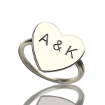 Customised Sweetheart Ring with Double Initials Engraved - Yaffie ™ Bespoke Creation