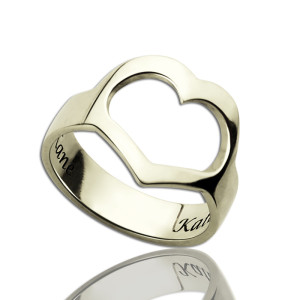 Custom-made Yaffie ™ Promise Heart Ring with Personalised Couple Names