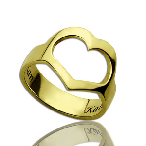 Yaffie ™ Custom Made Personalised Heart Couple Promise Ring With Name