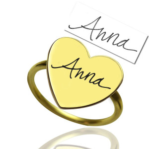 Personalised Heart Signet Ring With Your Signature - Custom Made By Yaffie™
