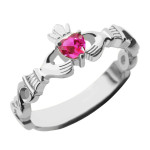 Yaffie™ Custom Ladies Claddagh Rings with Birthstone Names for a Personal Touch