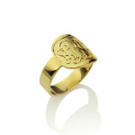 Yaffie ™ Custom-Made Personalised Monogram Ring with Engraved Design