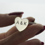 Customised Sweetheart Ring with Double Initials Engraved - Yaffie ™ Bespoke Creation