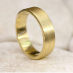 Yaffie™ Custom Mens Wedding Ring with Spun Silk Finish for Personal Touch