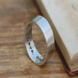 Yaffie ™ Custom a Pure and Simple Men Ring as a Personalised Keepsake