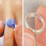 Yaffie ™ Custom Made Personalised Palladium Fingerprint Ring - Bespoke Design