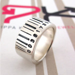 Yaffie ™ Custom-Made Extra Wide Barcode Ring with Personalization