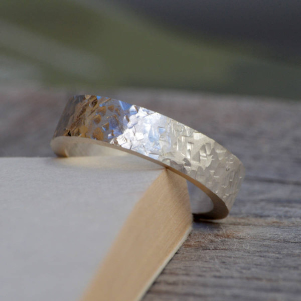 Yaffie ™ Personalised Textured Wedding Band - Expertly Crafted to Order