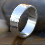 Yaffie ™ Custom Made Hammered Ring with Tree Bark Finish - Personalised