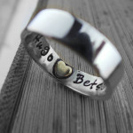 Yaffie ™ Custom Made Personalised Ring with Heart Imprint