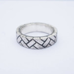 Yaffie ™ Custom Personalised Herringbone Brick Ring