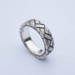 Yaffie ™ Custom Personalised Herringbone Brick Ring