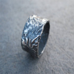 Yaffie ™ Customised Rocky Outcrop Broad Ring - Expertly Crafted and Personalised