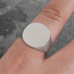 Yaffie ™ Custom Men Circular Signet Ring with Personalised Touch