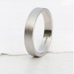 Custom Made Yaffie™ Spun Silk Finish Personalised Wedding Ring