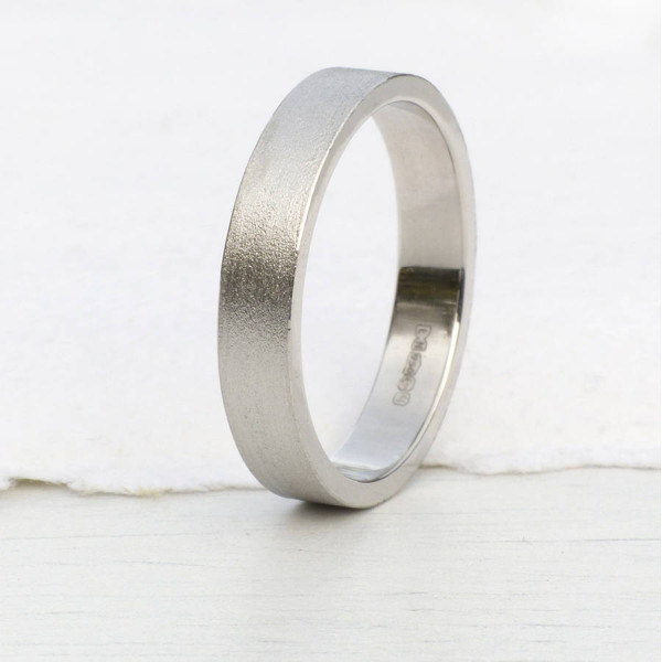 Custom Made Yaffie™ Spun Silk Finish Personalised Wedding Ring