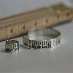 Yaffie™ Custom Made Personalised Vintage Style Tape Measure Ring with Etching