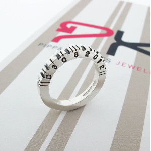 Yaffie™ Customised Thick Square Barcode Ring with Personalization