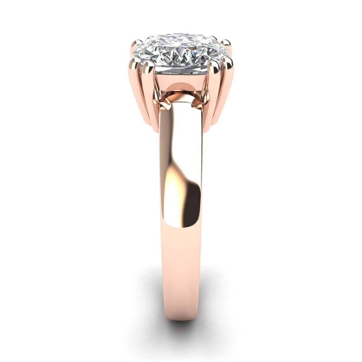 Yaffie 14K Rose Gold Cushion Diamond Solitaire Engagement Ring, Featuring 1 Carat of Brilliance.