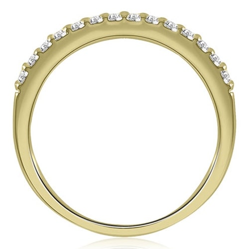 Sparkling Gold Bridal Set with Emerald and Round Diamonds - Yaffie 1.06 cttw Halo Design