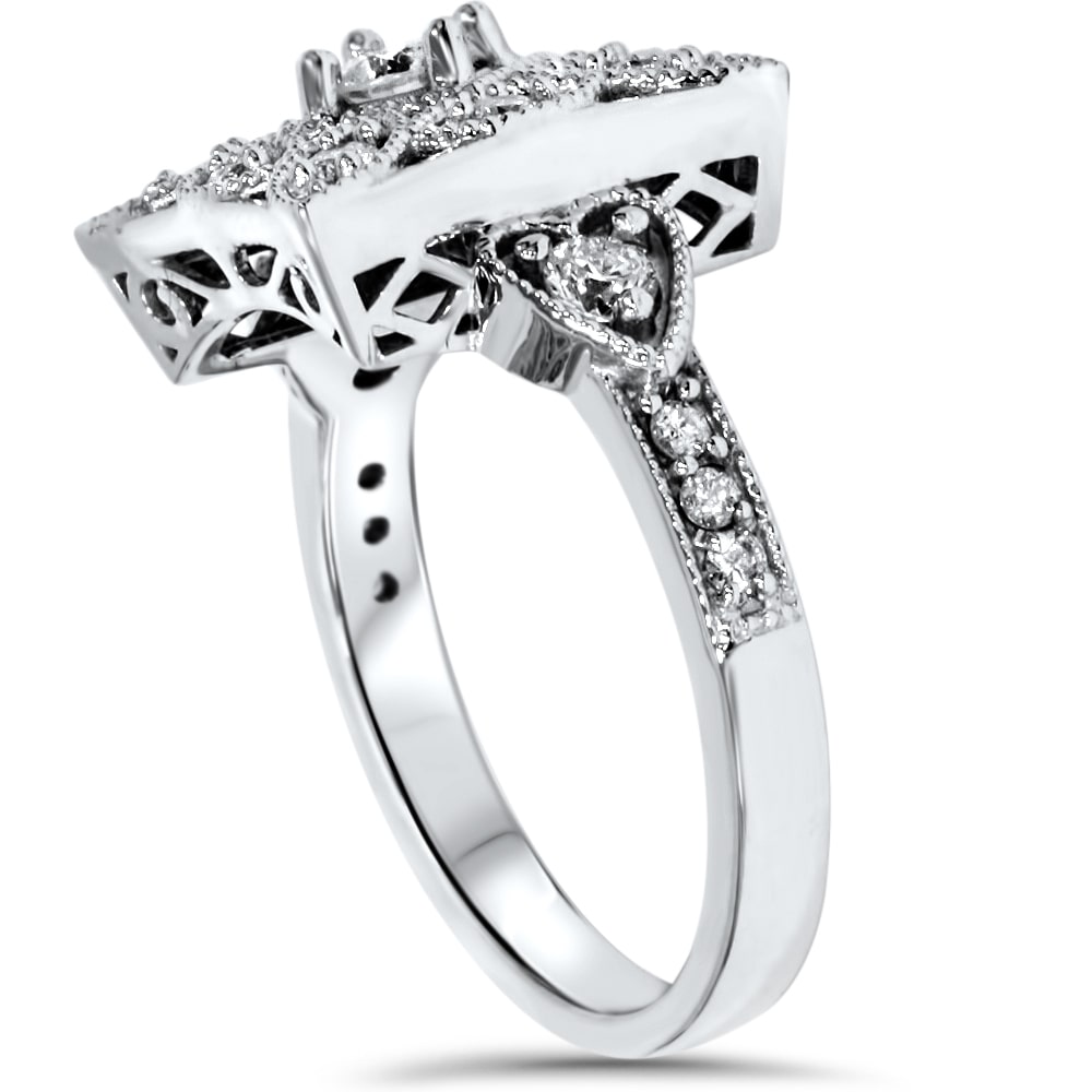 Vintage Square Diamond Ring with 1/2ct TDW in Yaffie White Gold
