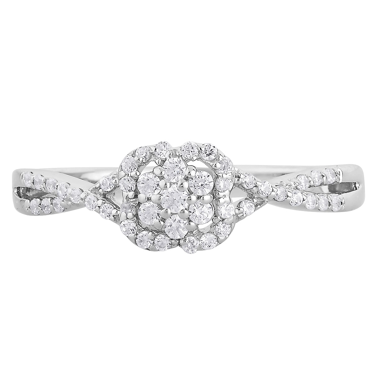 Promise in Style: Yaffie White Gold Diamond Clover Ring