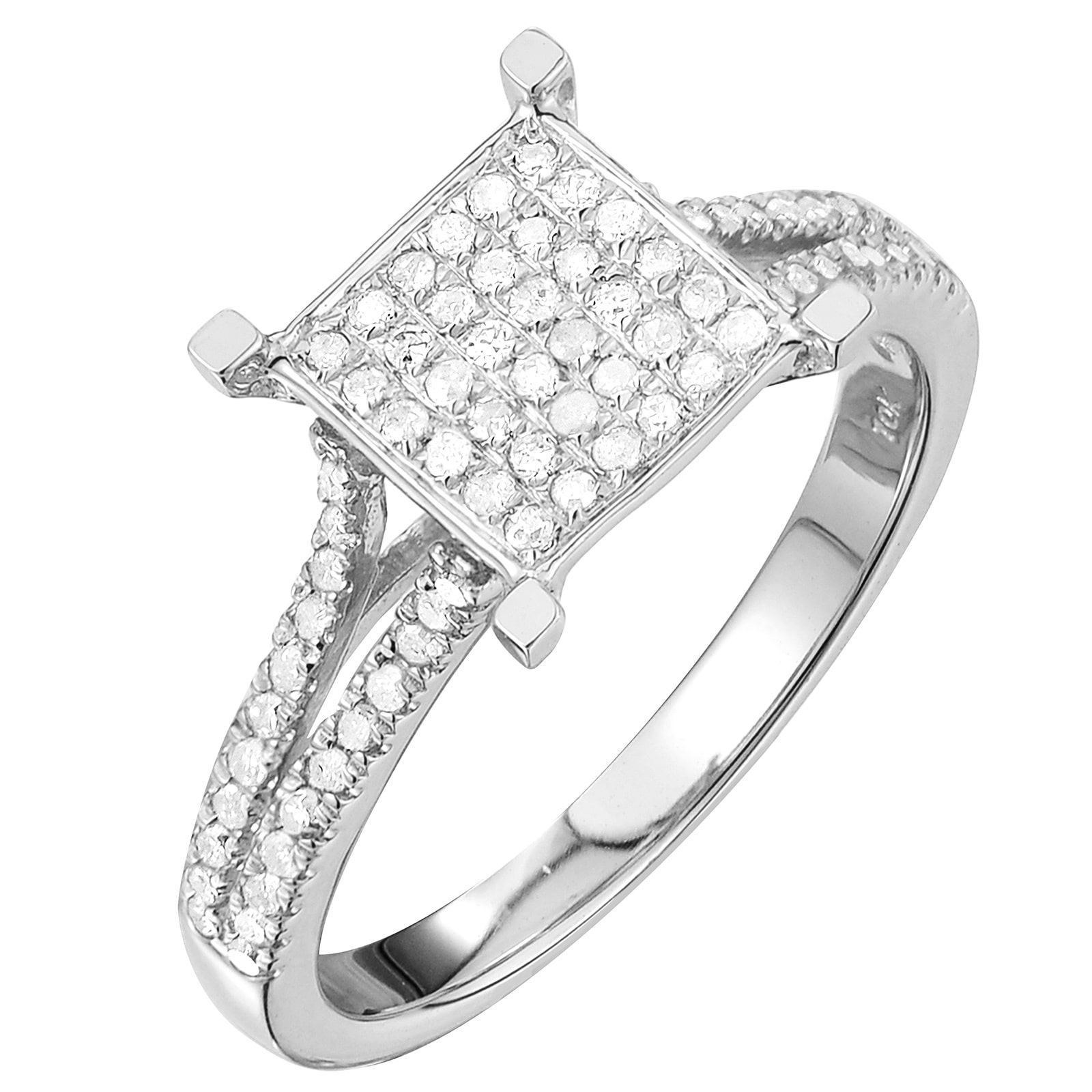 Dazzling Yaffie 3/8ct TDW White Gold Diamond Engagement Ring
