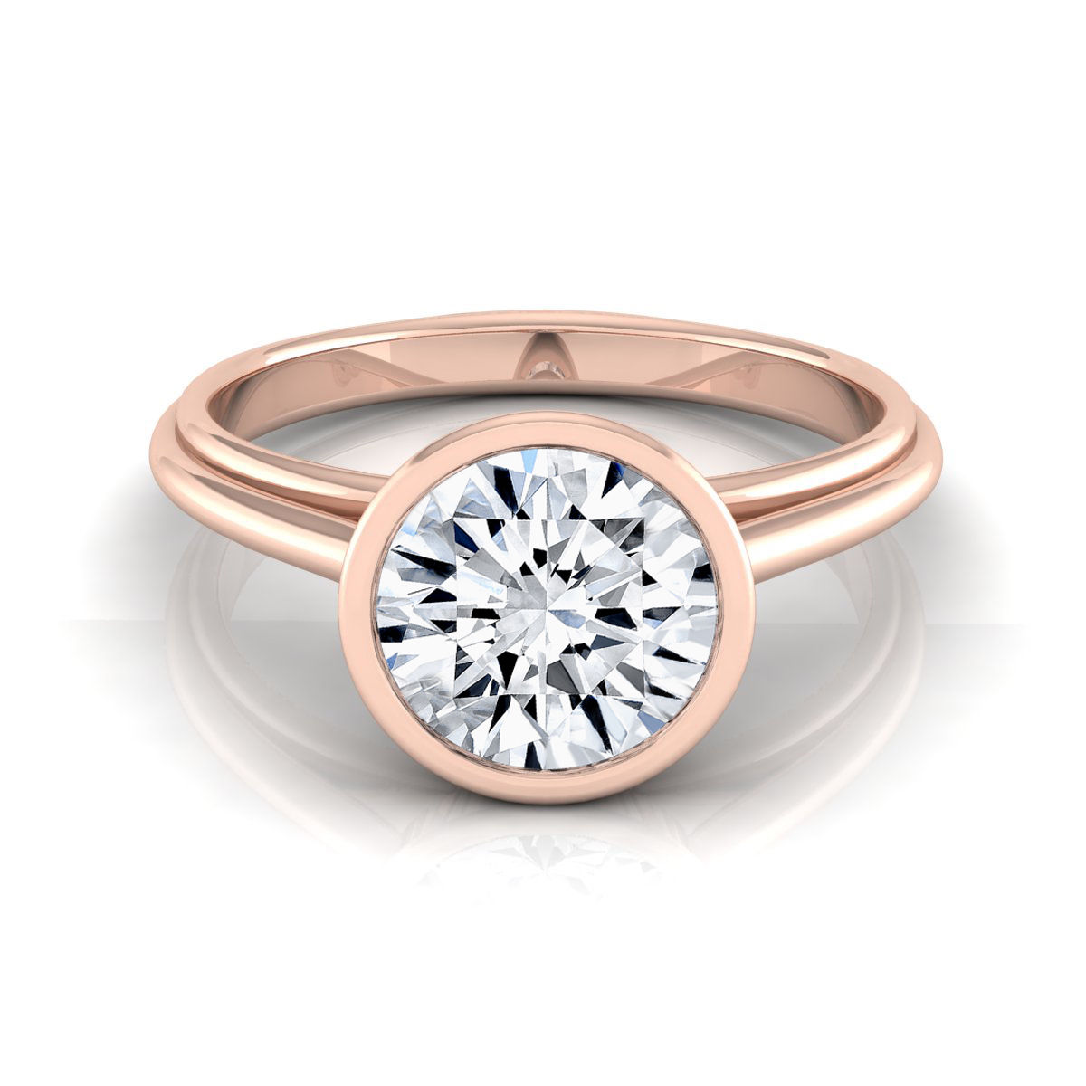 Yaffie Rose Gold Solitaire Ring Sparkles with Brilliant 1ct TDW Round Diamond