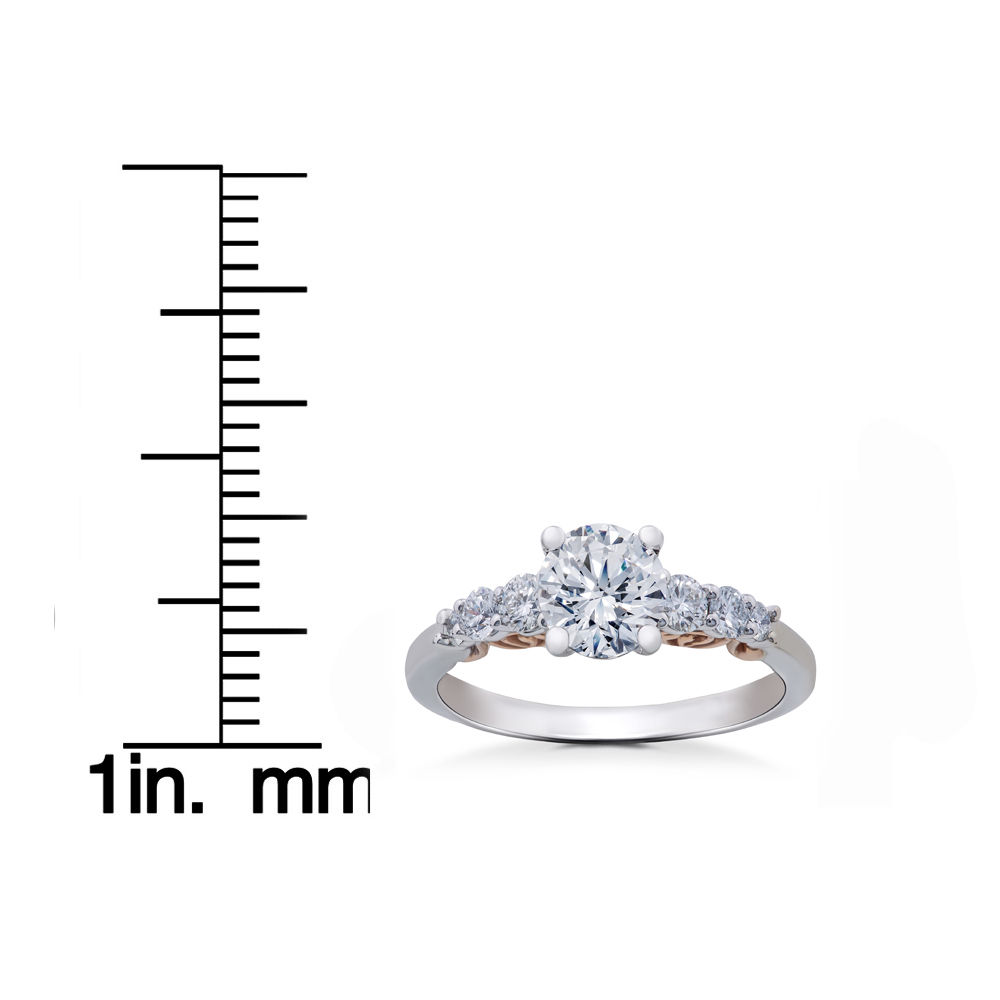 Vintage Eco-Friendly Lab Grown Diamond Engagement Ring - Yaffie White &amp; Rose Gold, 1 3/8 ct TDW