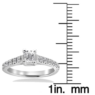 Sparkling Yaffie Princess Cut Diamond Engagement Ring with 1/2ct TDW in White Gold