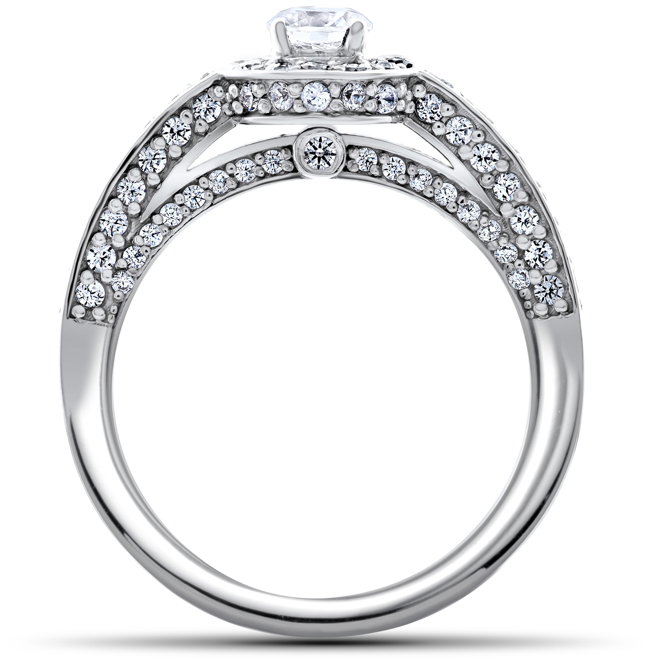 Vintage Heirloom Engagement Ring with Yaffie White Gold &amp; 1ct TDW Diamond Halo