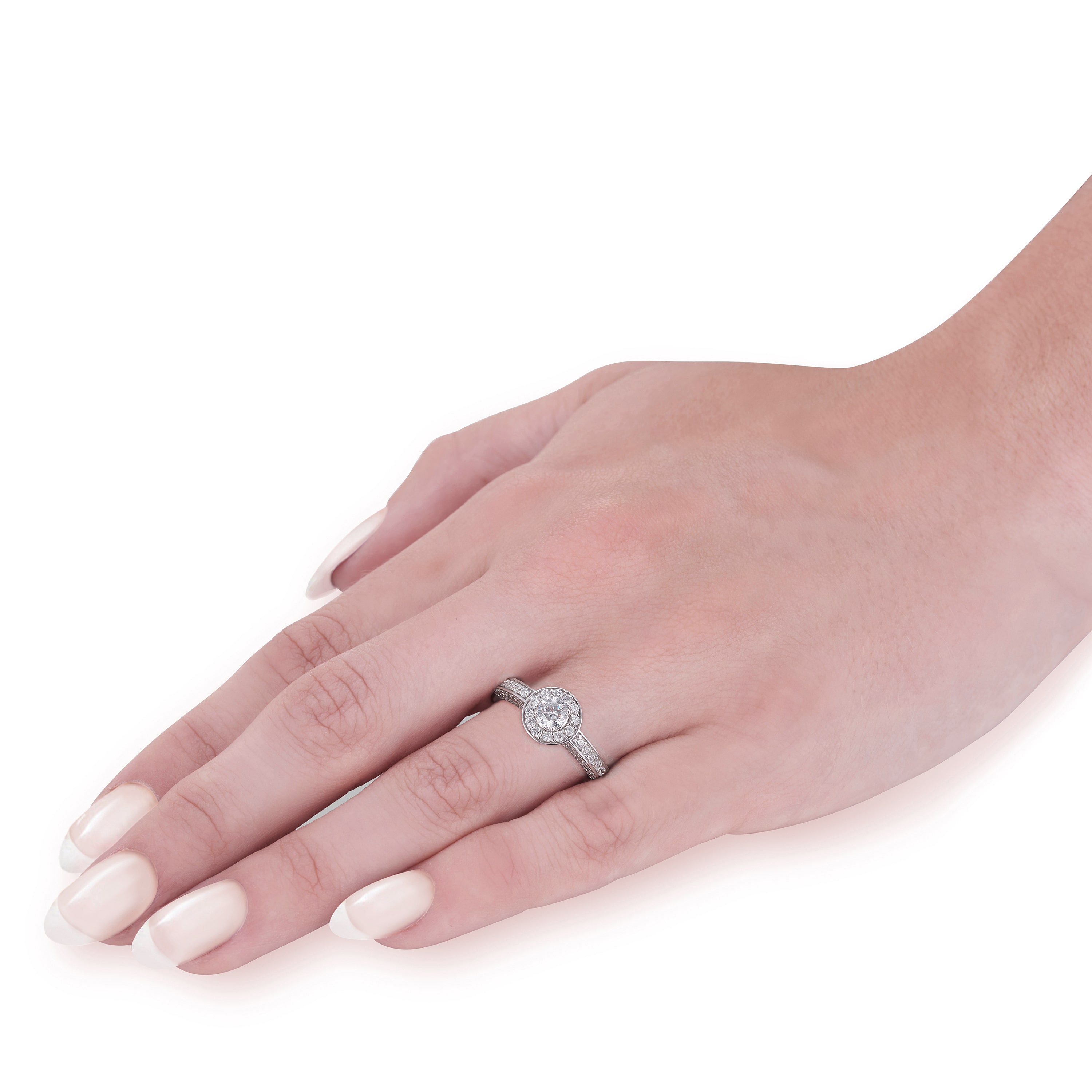 Vintage Heirloom Engagement Ring with Yaffie White Gold &amp; 1ct TDW Diamond Halo