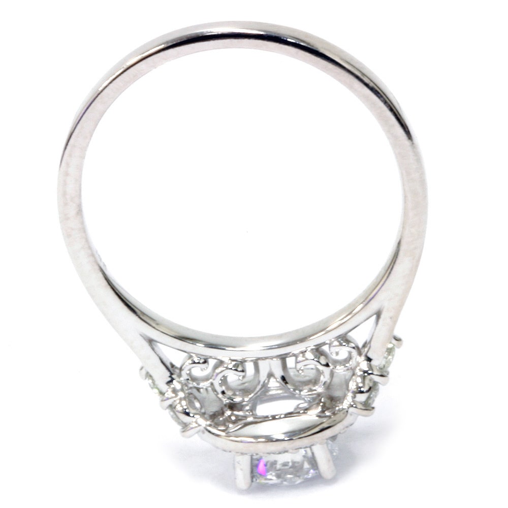 Vintage Halo Diamond Ring - Yaffie White Gold 1ct Sparkler