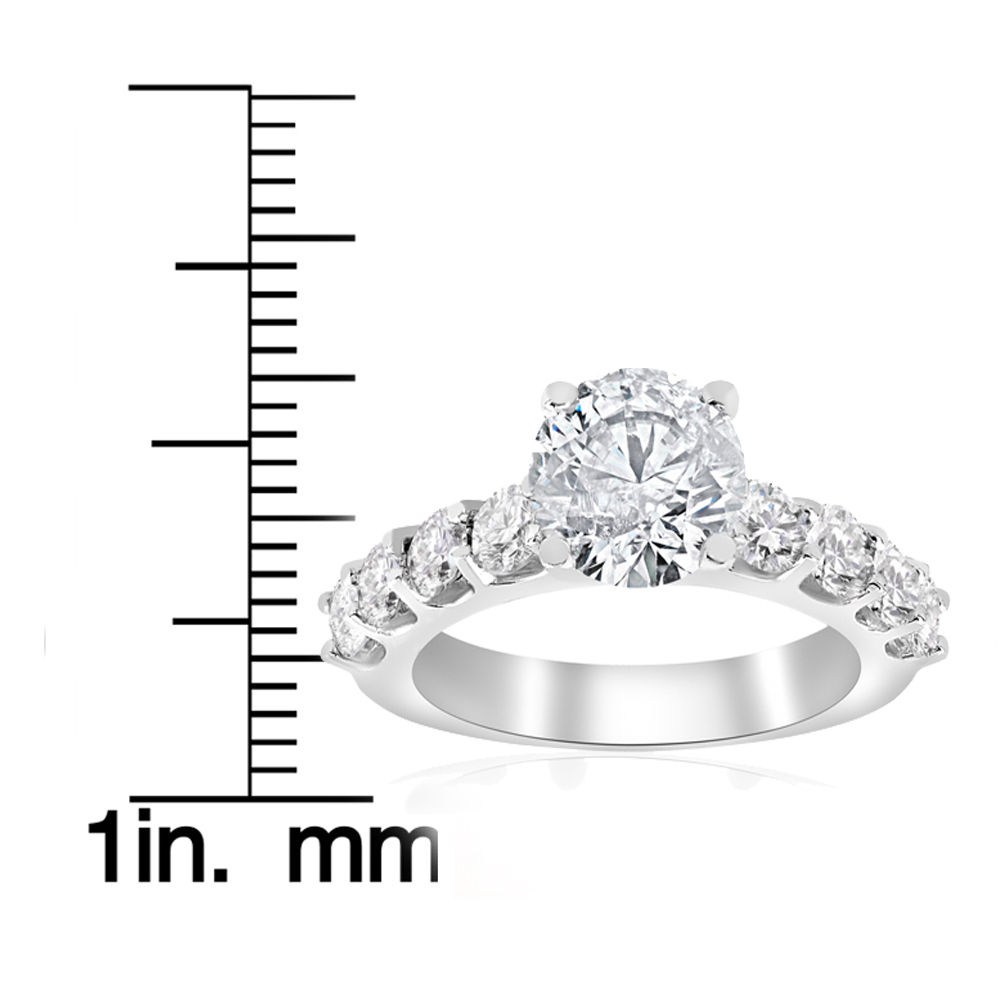 Enhanced Clarity Diamond Engagement Ring with 3.1 ct White Gold Sparkle by Yaffie.