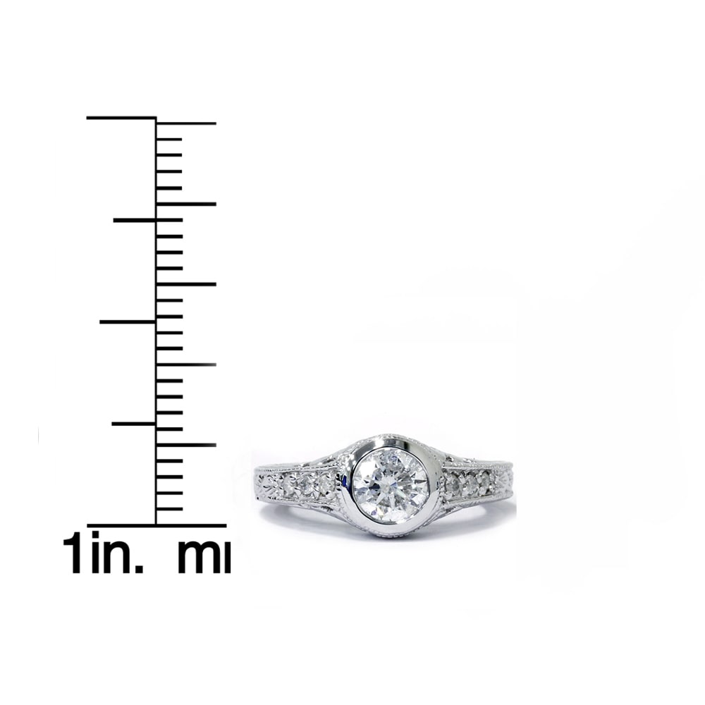 Vintage Yaffie White Gold Diamond Engagement Ring - Sparkling 5/8ct TDW