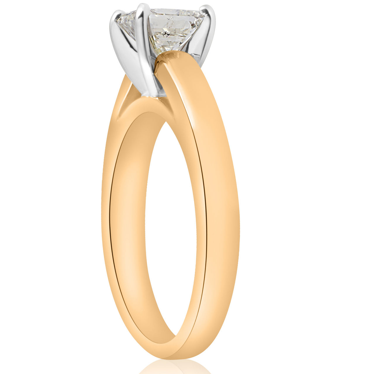 Cathedral Princess Cut Solitaire Diamond Ring - Yaffie Gold