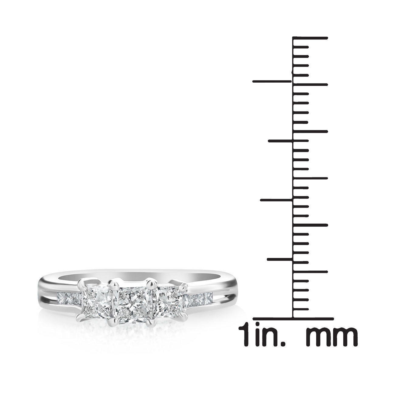 Stunning Yaffie 3-Stone Princess Diamond Ring with 1/2ct TDW in White Gold