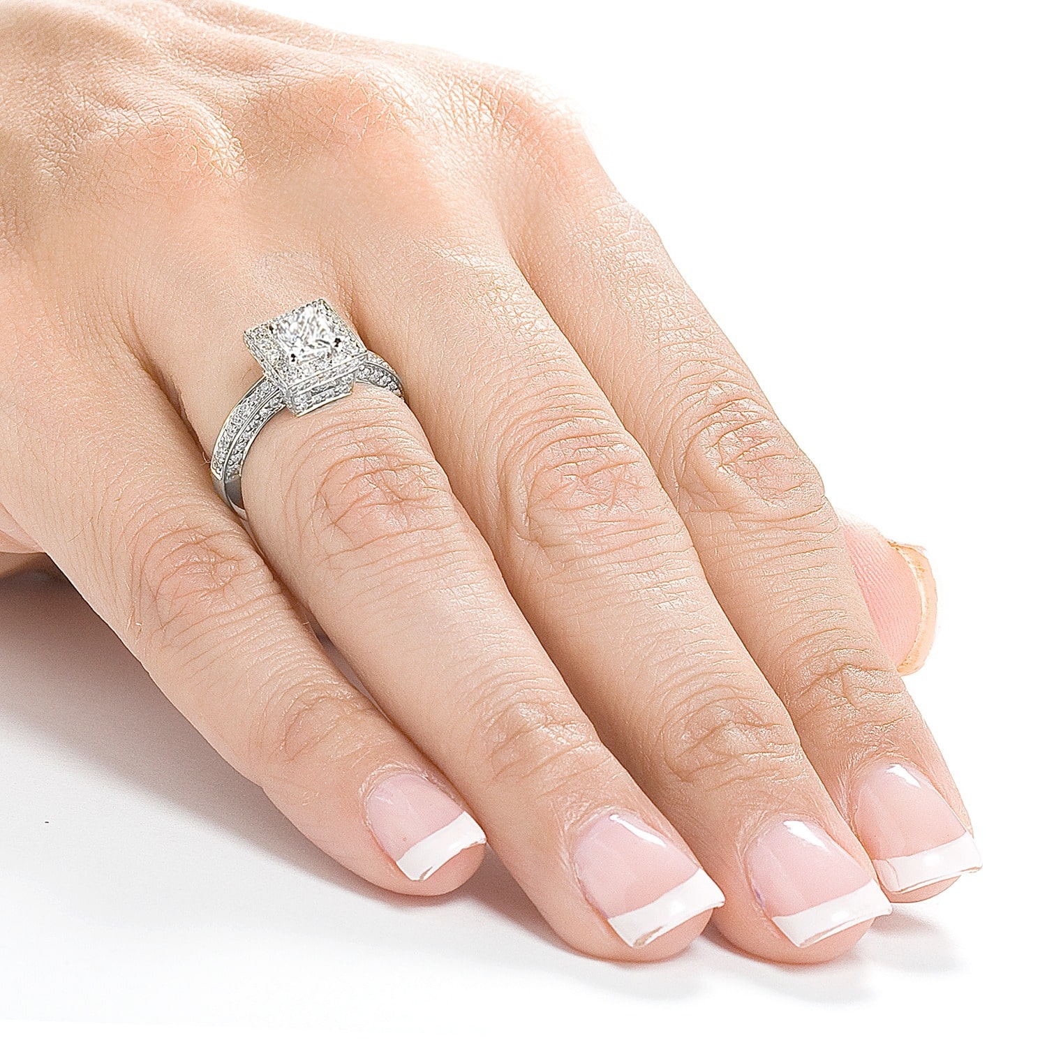 Sparkling Yaffie White Gold Engagement Ring with 1 1/2ct TDW Diamonds