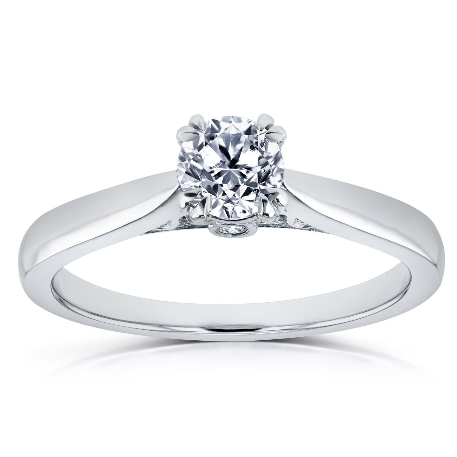 Vintage Charm: Yaffie White Gold Diamond Ring with 1/2ct TDW in Cathedral Setting