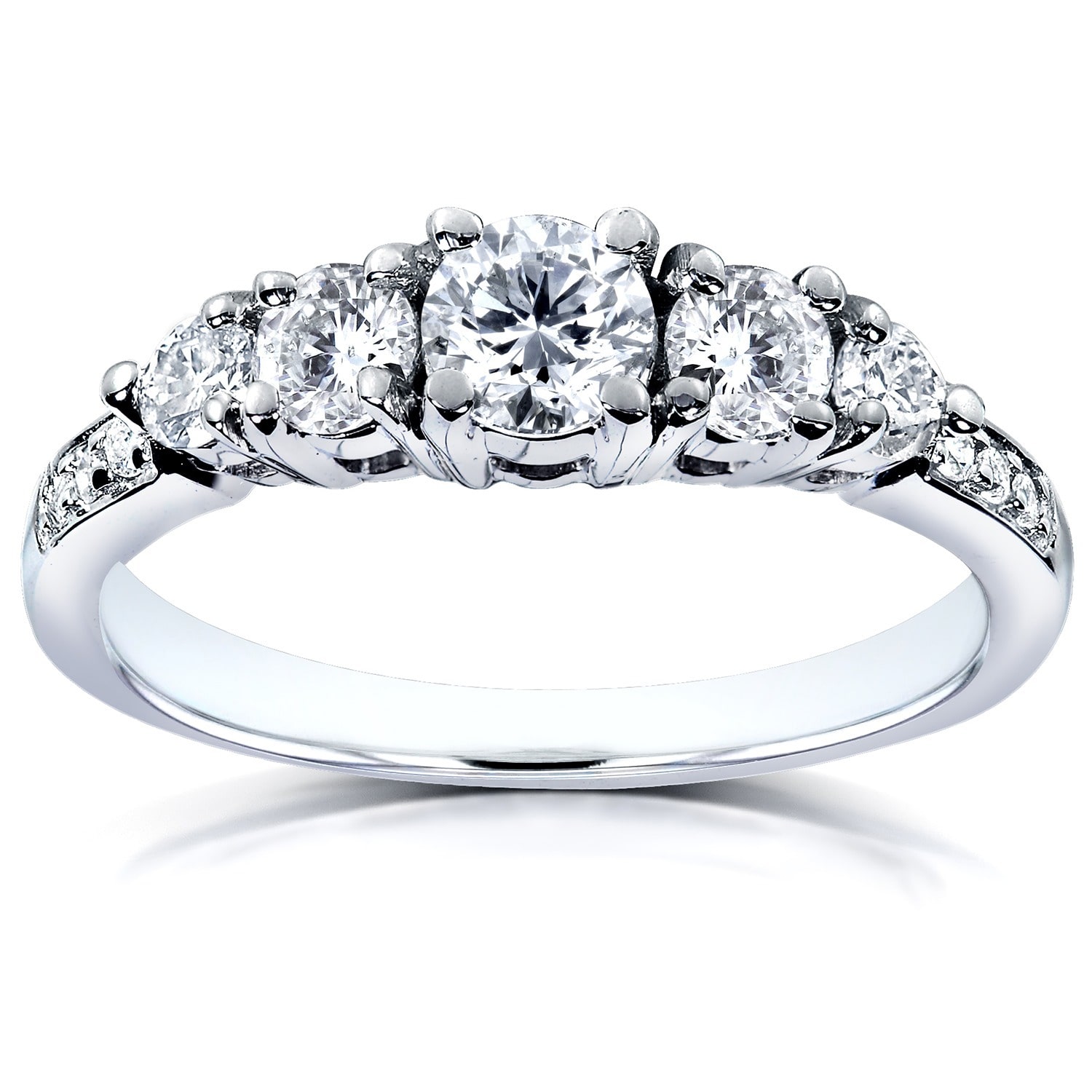 Sparkling Yaffie Diamond Engagement Ring in White Gold - 3/4ct TDW